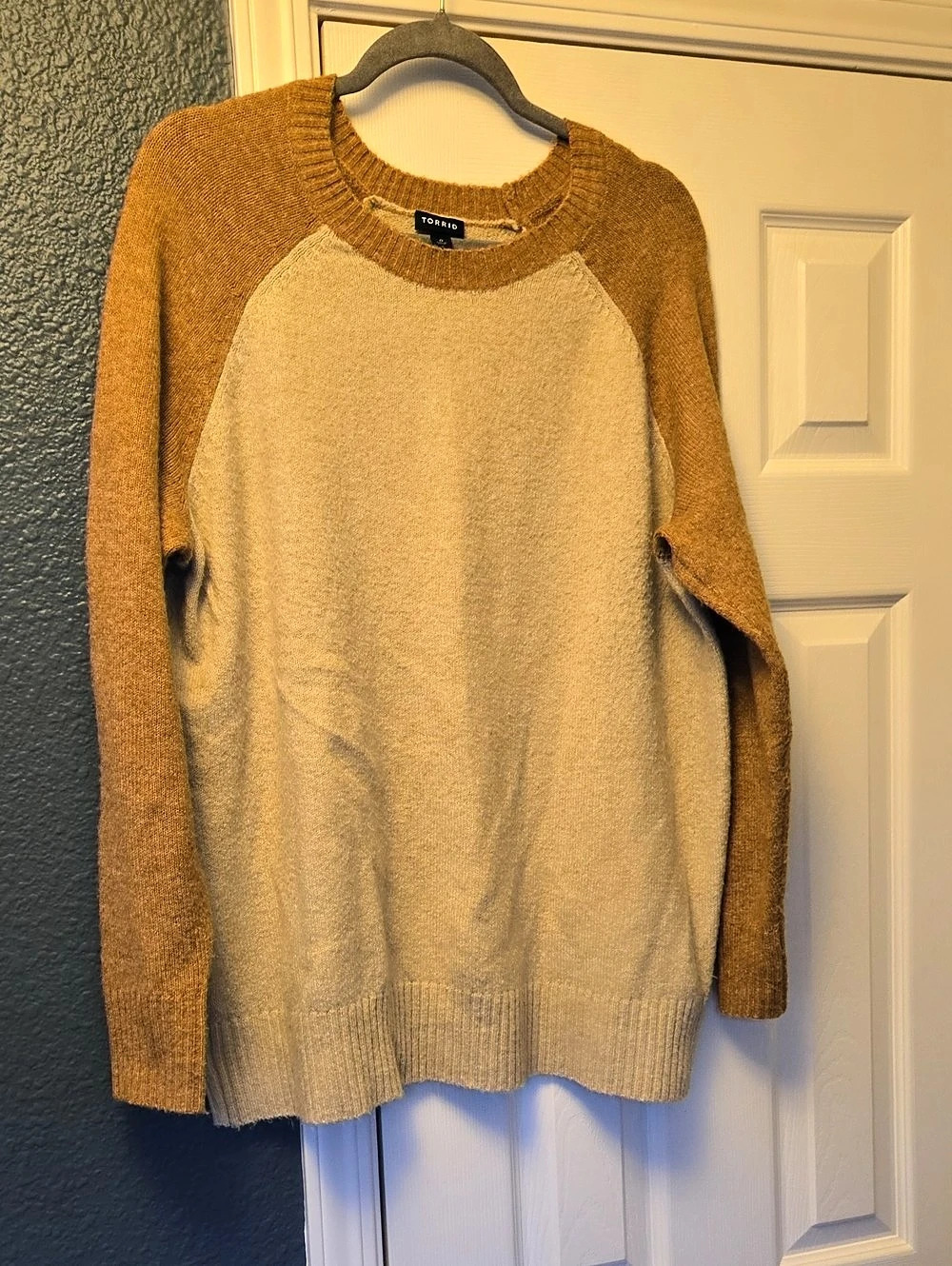 Torrid Vegan Cashmere Pullover Sweater Brown & Beige